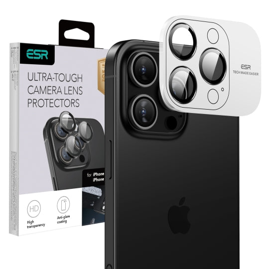 Folie de protectie ESR Armorite Camera Lens Protectors compatibil cu iPhone 14 Pro/14 Pro Max/15 Pro/15 Pro Max/16 Pro/16 Pro Max/17 Pro/17 Pro Max, Negru