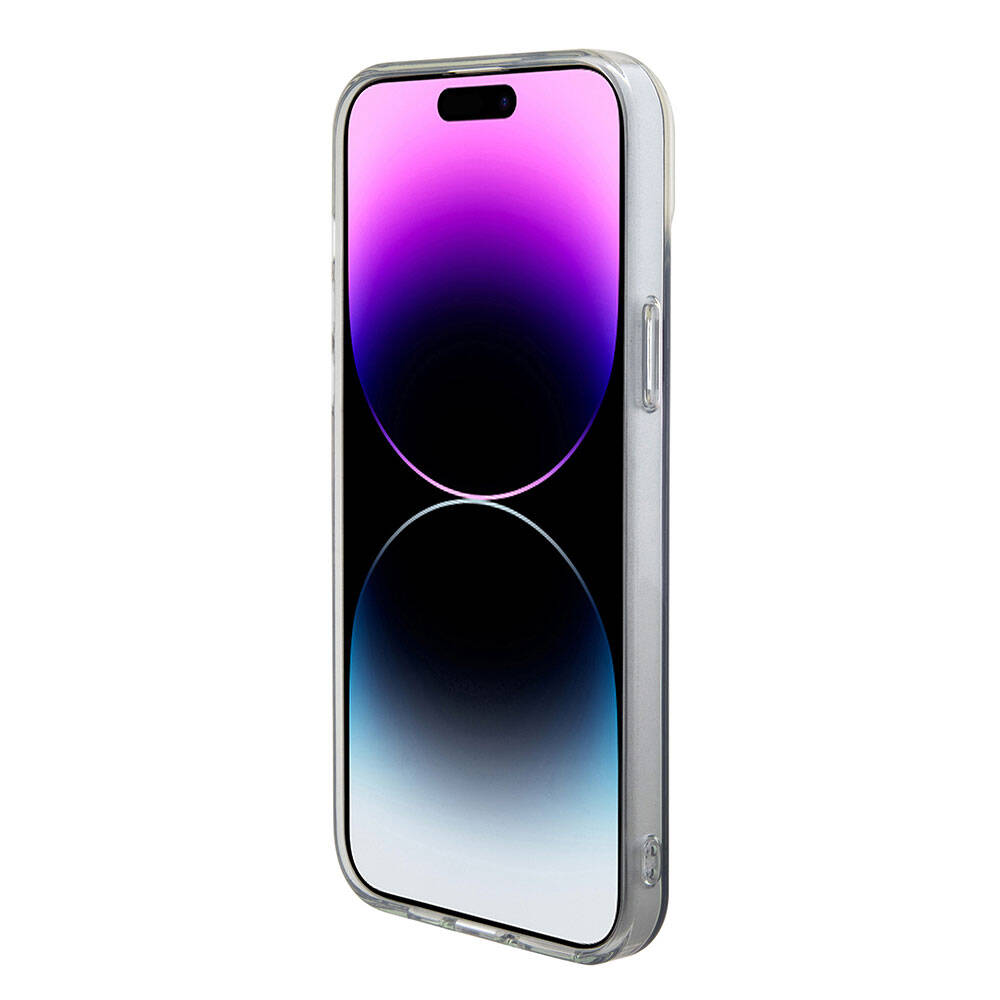 Husa de protectie Guess IML Iridescent MagSafe (GUHMP15LHITSK) compatibil cu iPhone 15 Pro, Curcubeu