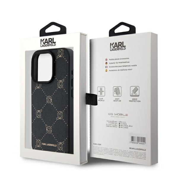 Husa de protectie Karl Lagerfeld Leather MagSafe (KLHMP15XPGKHPHK) compatibil cu iPhone 15 Pro Max, Karl Head