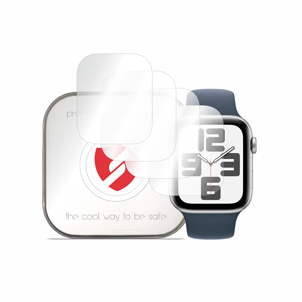 Folie de protectie smartwatch Smart Protection Premium Classic (set de 4) compatibil cu Apple Watch 4 / 5 / 6 / SE / SE 2 / SE 3 / 7 / 8 / 9 (44mm / 45mm), Transparent