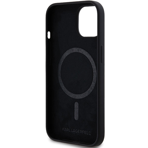 Husa de protectie Karl Lagerfeld Silicone MagSafe (KLHMP15MSCHPPLK) compatibil cu iPhone 15 Plus, Choupette Head
