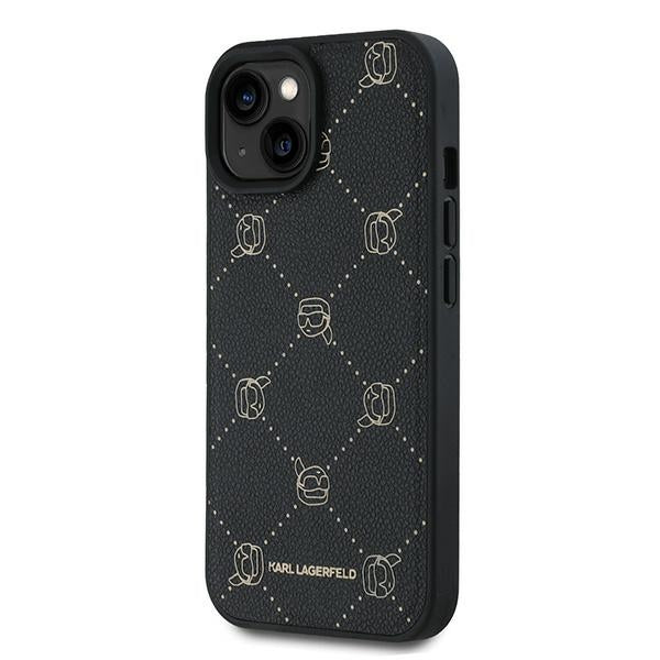 Husa de protectie Karl Lagerfeld Leather MagSafe (KLHMP15MPGKHPHK) compatibil cu iPhone 15 Plus, Karl Head