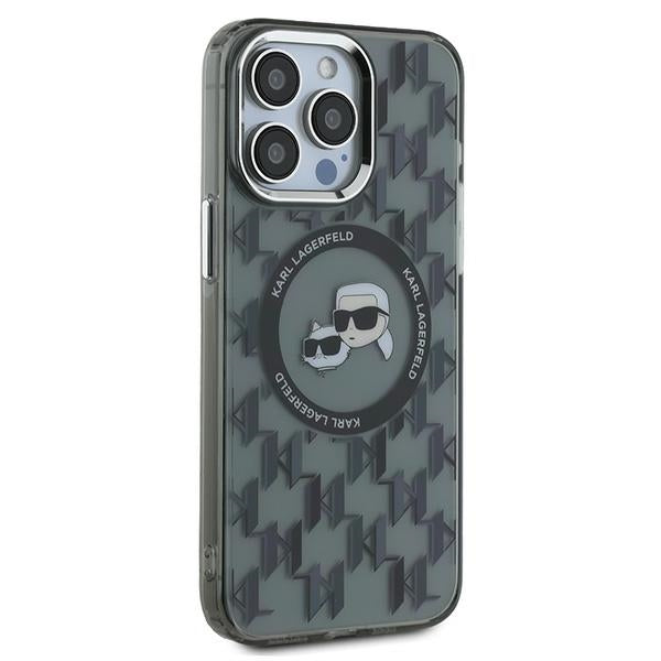 Husa de protectie Karl Lagerfeld IML MagSafe (KLHMP15LHMCKMHK) compatibil cu iPhone 15 Pro, Monogram Karl&Choupette Head