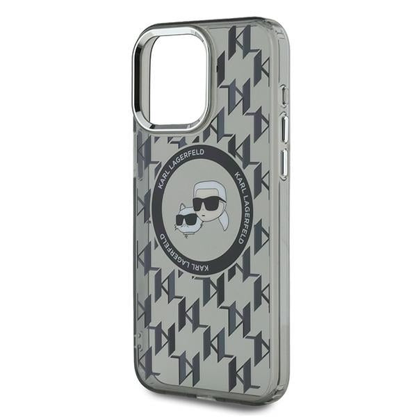Husa de protectie Karl Lagerfeld IML MagSafe (KLHMP15LHMCKMHK) compatibil cu iPhone 15 Pro, Monogram Karl&Choupette Head