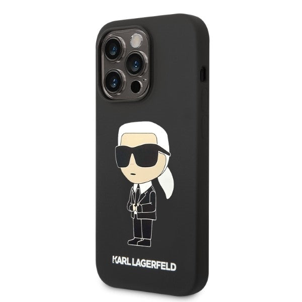 Husa de protectie Karl Lagerfeld Silicone MagSafe (KLHMP14XSNIKBCK) compatibil cu iPhone 14 Pro Max, Ikonik