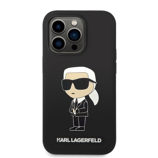 Husa de protectie Karl Lagerfeld Silicone MagSafe (KLHMP14XSNIKBCK) compatibil cu iPhone 14 Pro Max, Ikonik