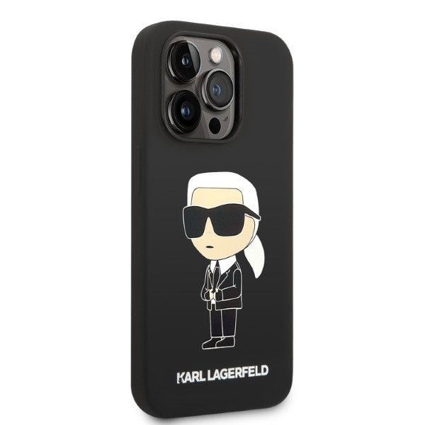 Husa de protectie Karl Lagerfeld Silicone MagSafe (KLHMP14XSNIKBCK) compatibil cu iPhone 14 Pro Max, Ikonik
