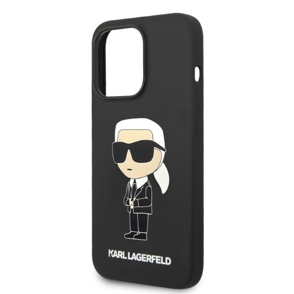 Husa de protectie Karl Lagerfeld Silicone MagSafe (KLHMP14XSNIKBCK) compatibil cu iPhone 14 Pro Max, Ikonik