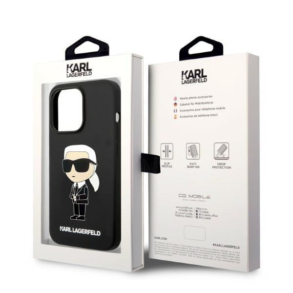 Husa de protectie Karl Lagerfeld Silicone MagSafe (KLHMP14XSNIKBCK) compatibil cu iPhone 14 Pro Max, Ikonik