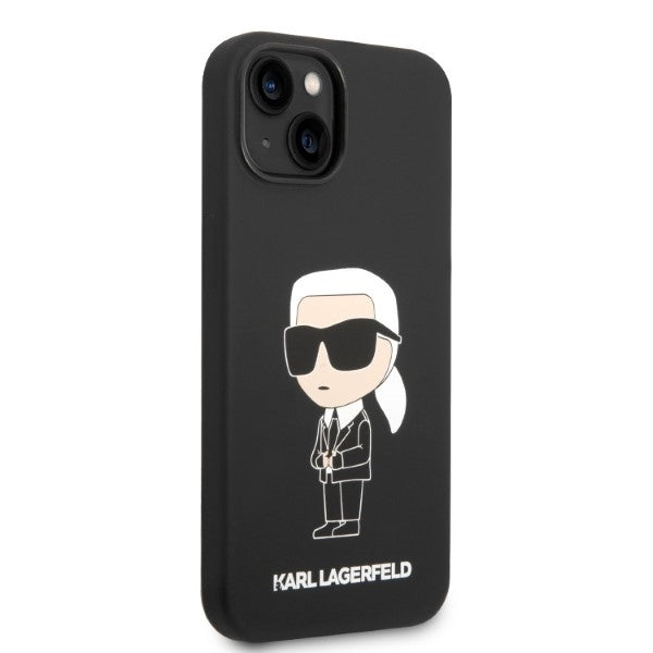 Husa de protectie Karl Lagerfeld Silicone MagSafe (KLHMP14MSNIKBCK) compatibil cu iPhone 14 Plus, Ikonik