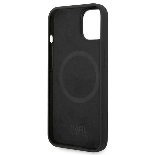 Husa de protectie Karl Lagerfeld Silicone MagSafe (KLHMP14MSLKHBK) compatibil cu iPhone 14 Plus, Karl`s Head