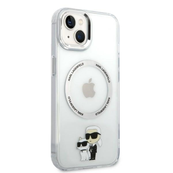 Husa de protectie Karl Lagerfeld Hardcase MagSafe (KLHMP14MHNKCIT) compatibil cu iPhone 14 Plus, Transparent Iconic Karl&Choupette