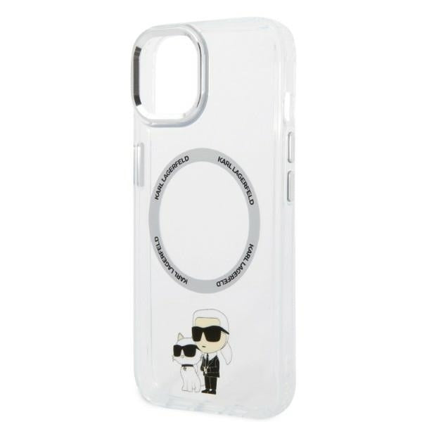 Husa de protectie Karl Lagerfeld Hardcase MagSafe (KLHMP14MHNKCIT) compatibil cu iPhone 14 Plus, Transparent Iconic Karl&Choupette