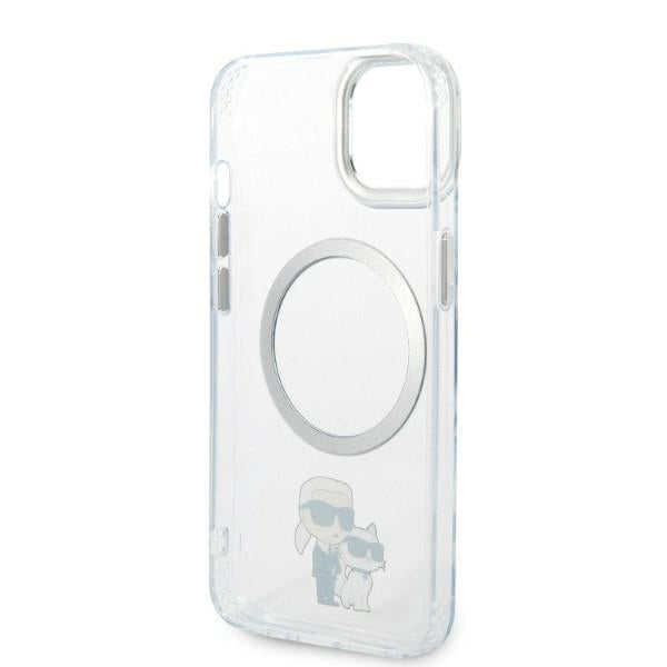 Husa de protectie Karl Lagerfeld Hardcase MagSafe (KLHMP14MHNKCIT) compatibil cu iPhone 14 Plus, Transparent Iconic Karl&Choupette