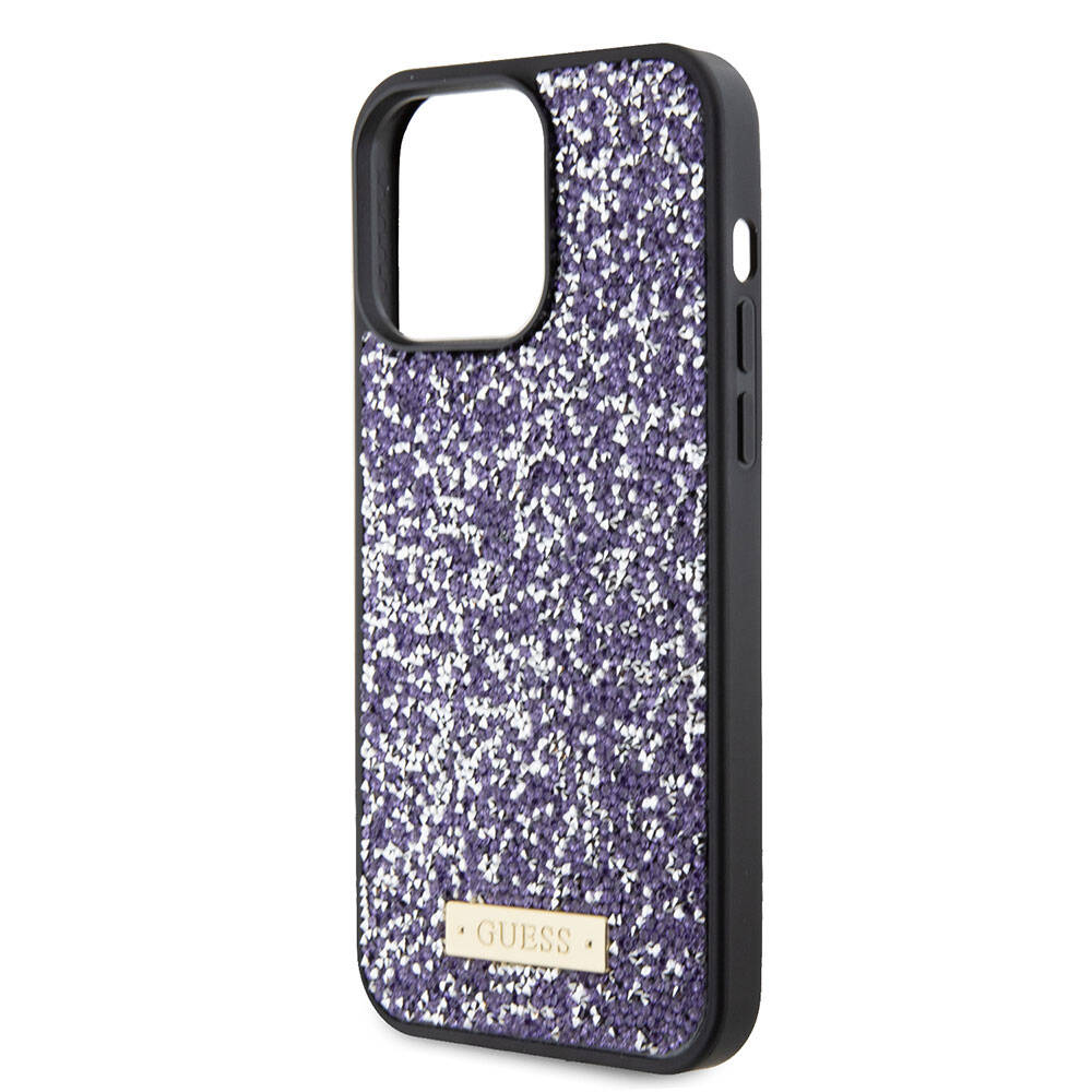 Husa de protectie Guess Rhinestone Metal Logo (GUHCP15LPFGSBSP) compatibil cu iPhone 15 Pro, Mov