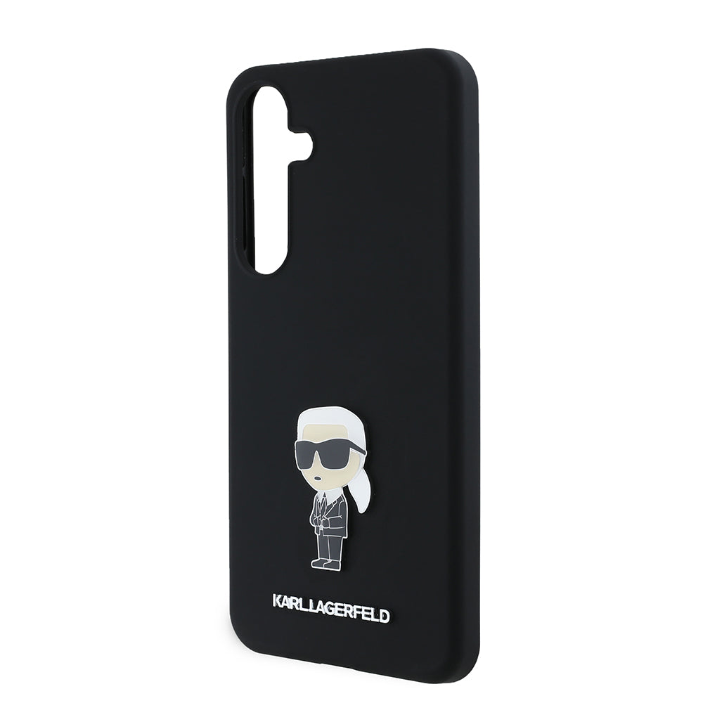 Husa de protectie Karl Lagerfeld Silicone (KLHCS24MSMHKNPK) compatibil cu Samsung Galaxy S24 Plus, Ikonik Metal Pin