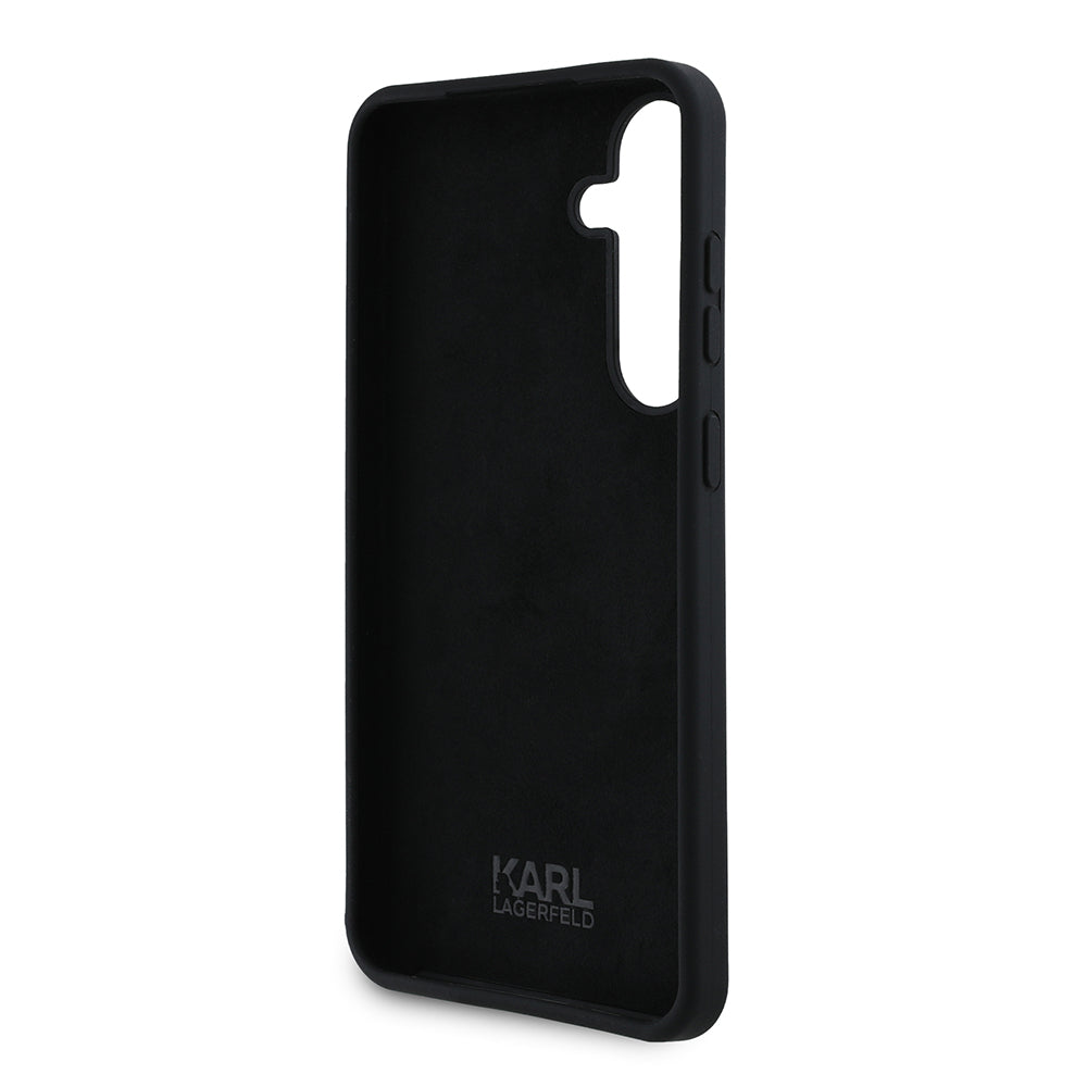 Husa de protectie Karl Lagerfeld Silicone (KLHCS24MSMHKNPK) compatibil cu Samsung Galaxy S24 Plus, Ikonik Metal Pin