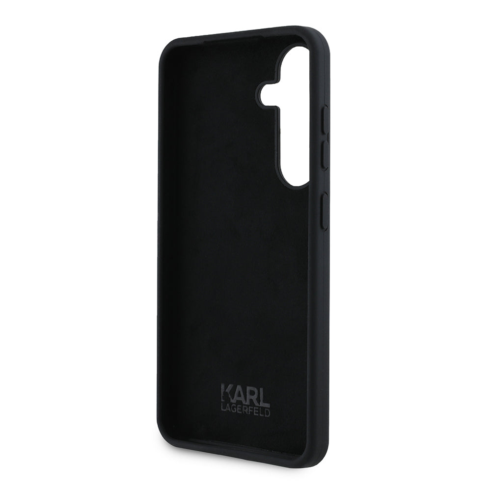 Husa de protectie Karl Lagerfeld Silicone (KLHCS24SSMHKNPK) compatibil cu Samsung Galaxy S24, Ikonik Metal Pin