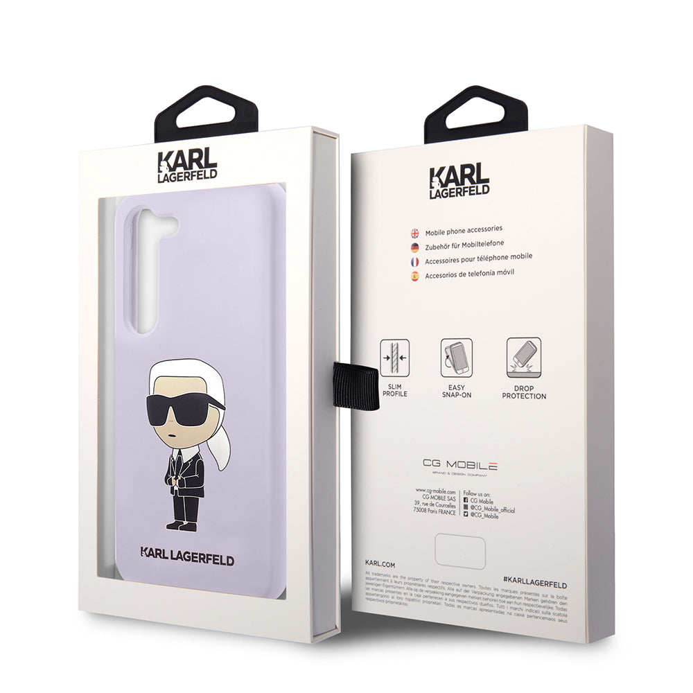 Husa de protectie Karl Lagerfeld Silicone (KLHCS23MSNIKBCU) compatibil cu Samsung Galaxy S23 Plus, Mov Ikonik