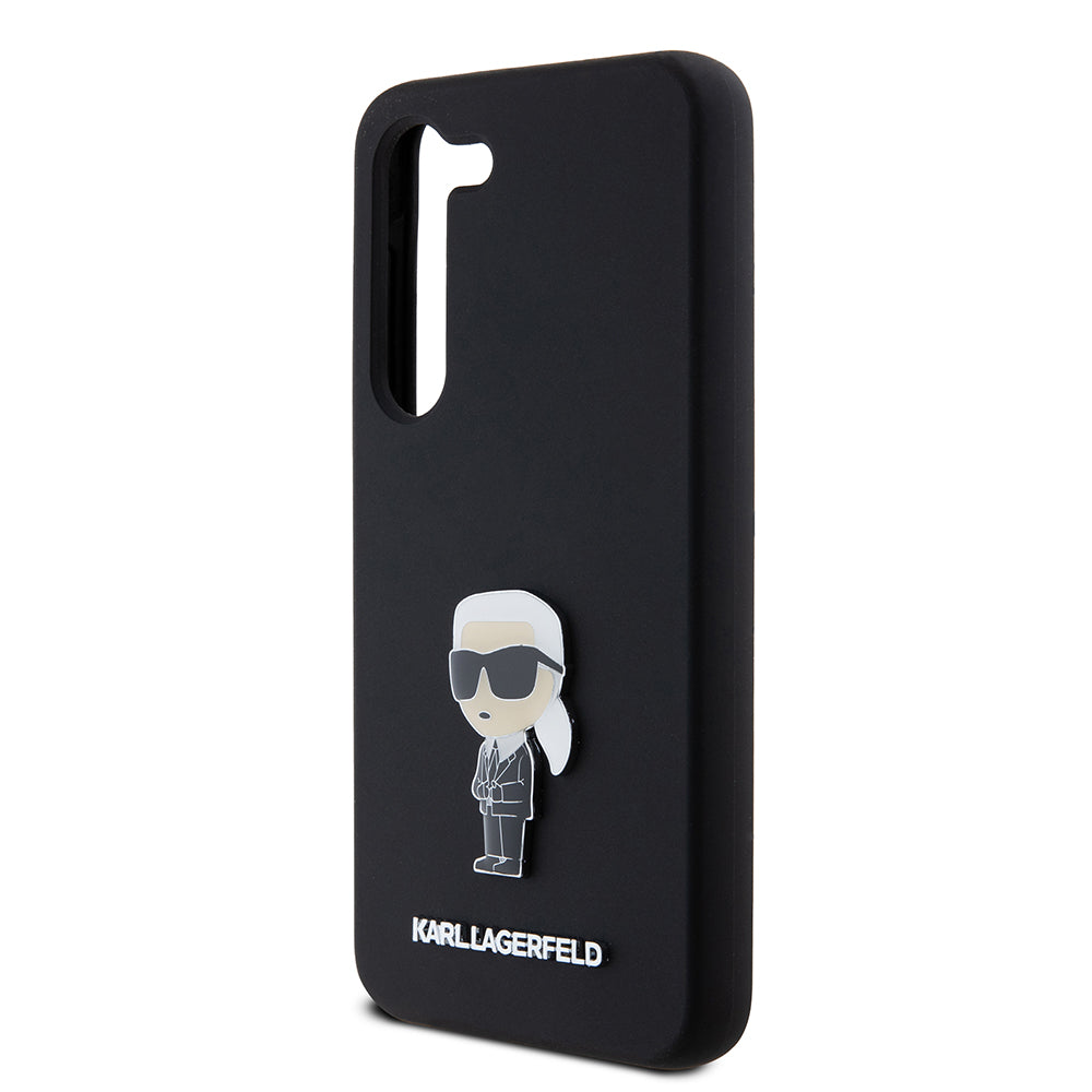 Husa de protectie Karl Lagerfeld Silicone (KLHCS23SSMHKNPK) compatibil cu Samsung Galaxy S23, Ikonik Metal Pin