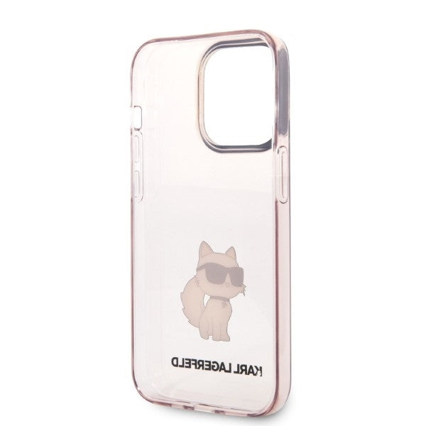 Husa de protectie Karl Lagerfeld Hardcase (KLHCP14LHNCHTCP) compatibil cu iPhone 14 Pro, Roz Ikonik Choupette