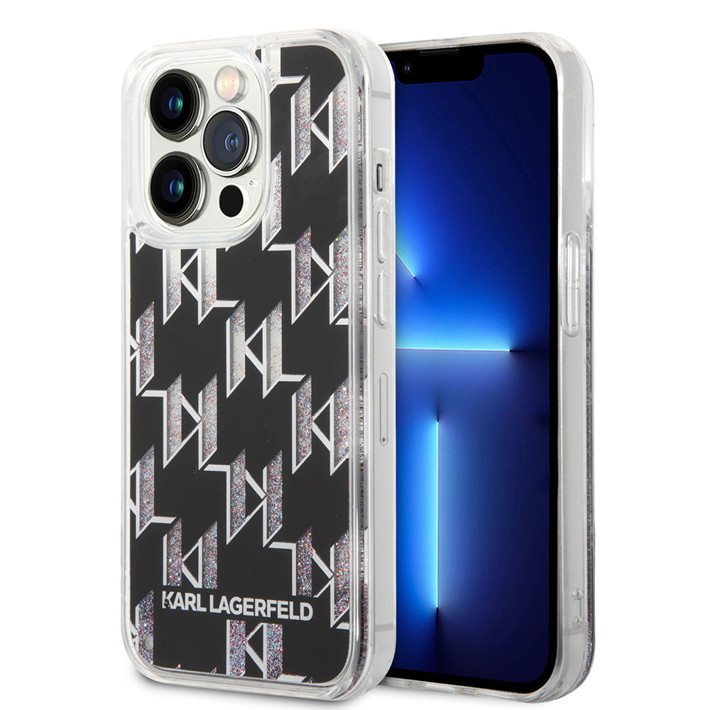 Husa de protectie Karl Lagerfeld Hardcase Liquid Glitter (KLHCP14LLMNMK) compatibil cu iPhone 14 Pro, Monogram