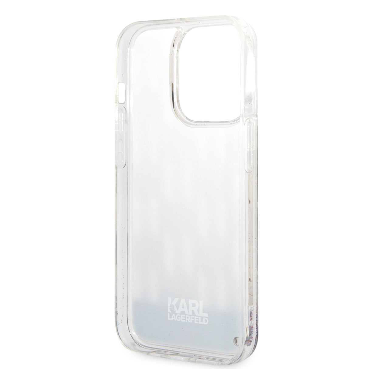 Husa de protectie Karl Lagerfeld Hardcase Liquid Glitter (KLHCP14LLMNMS) compatibil cu iPhone 14 Pro, Argintiu Monogram
