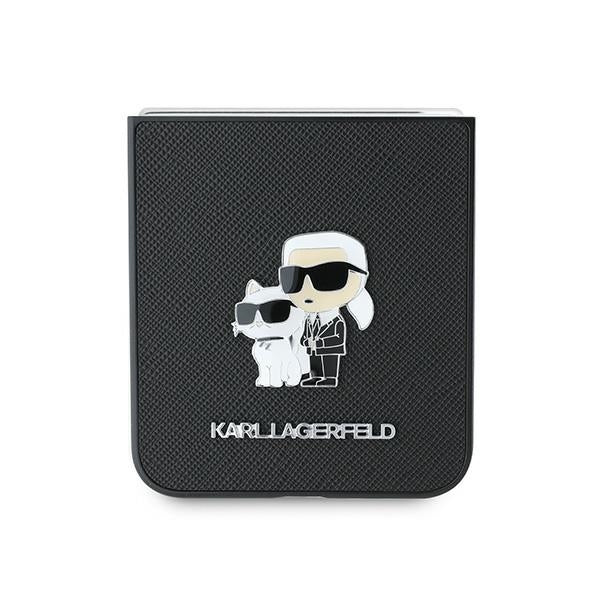 Husa de protectie Karl Lagerfeld Saffiano compatibil cu Samsung Galaxy Z Flip6 / Flip7 FE, Negru
