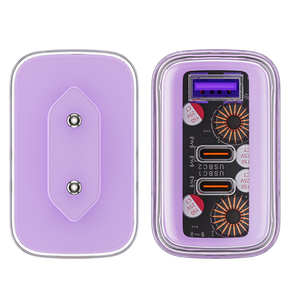 Incarcator Acefast Exploration Series (A45), 2 x USB-C, USB, GaN, PD65W, Fast Charging, Mov