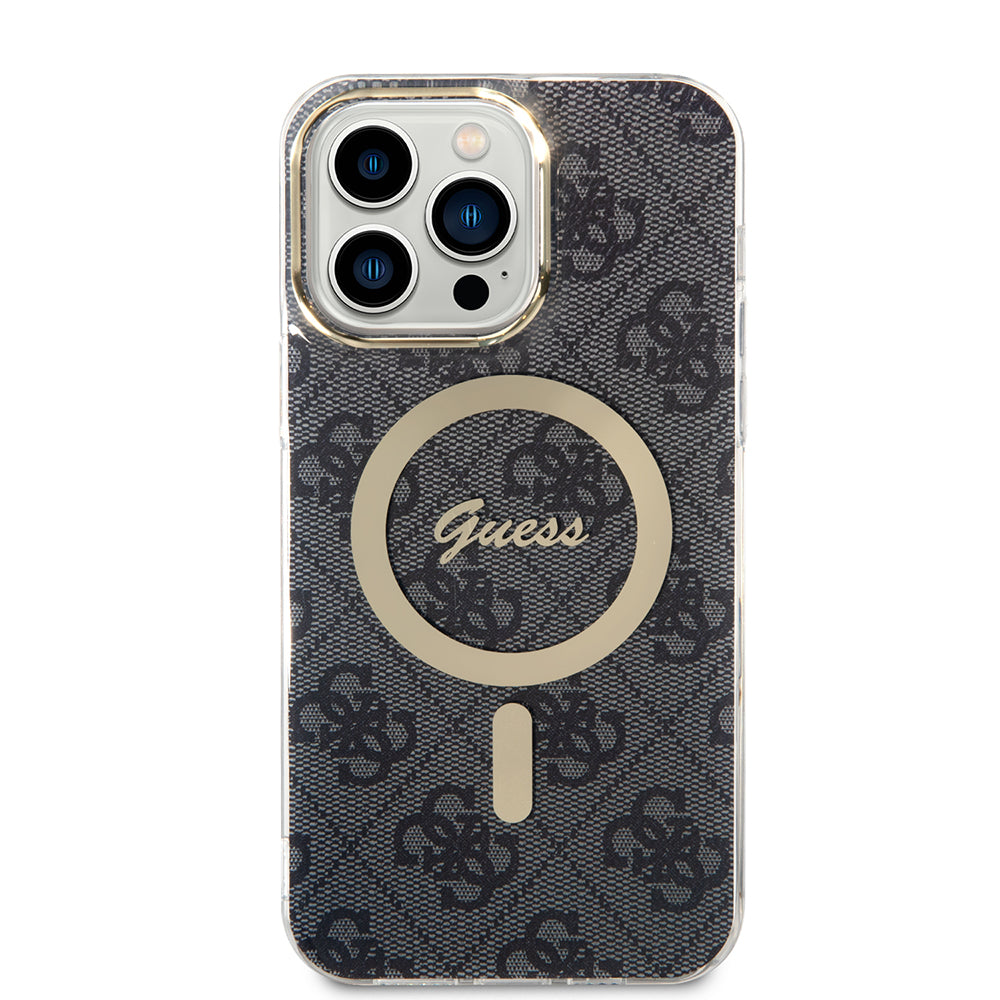 Husa de protectie Guess IML 4G MagSafe (GUHMP16SH4STK) compatibil cu iPhone 16, Negru