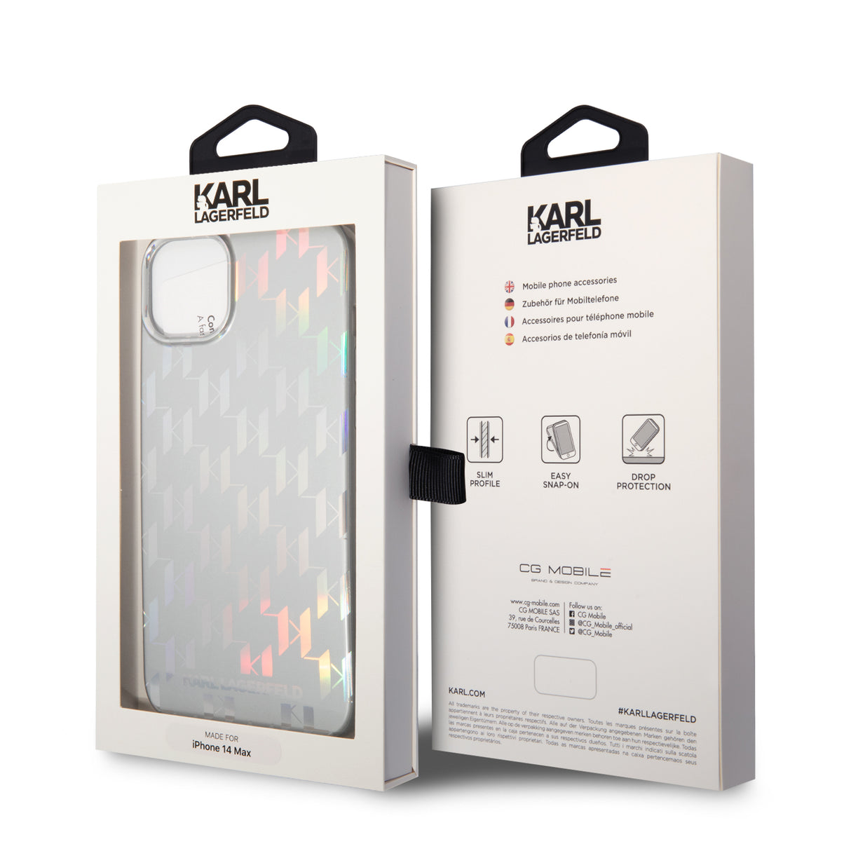 Husa de protectie Karl Lagerfeld Hardcase Monogram (KLHCP14MLGMMSV3) compatibil cu iPhone 14 Plus, Iridescent