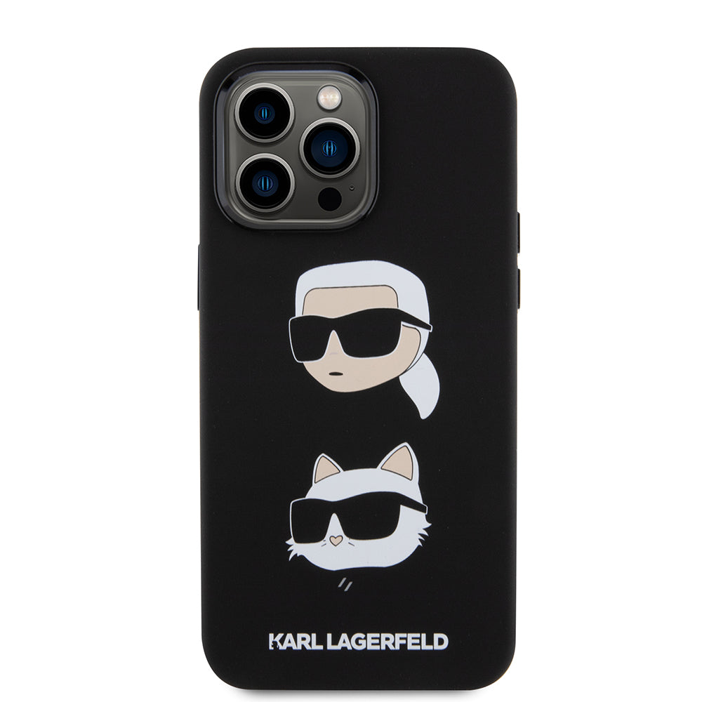 Husa de protectie Karl Lagerfeld Silicone (KLHCP15XSDHKCNK) compatibil cu iPhone 15 Pro Max, Karl&Choupette Head