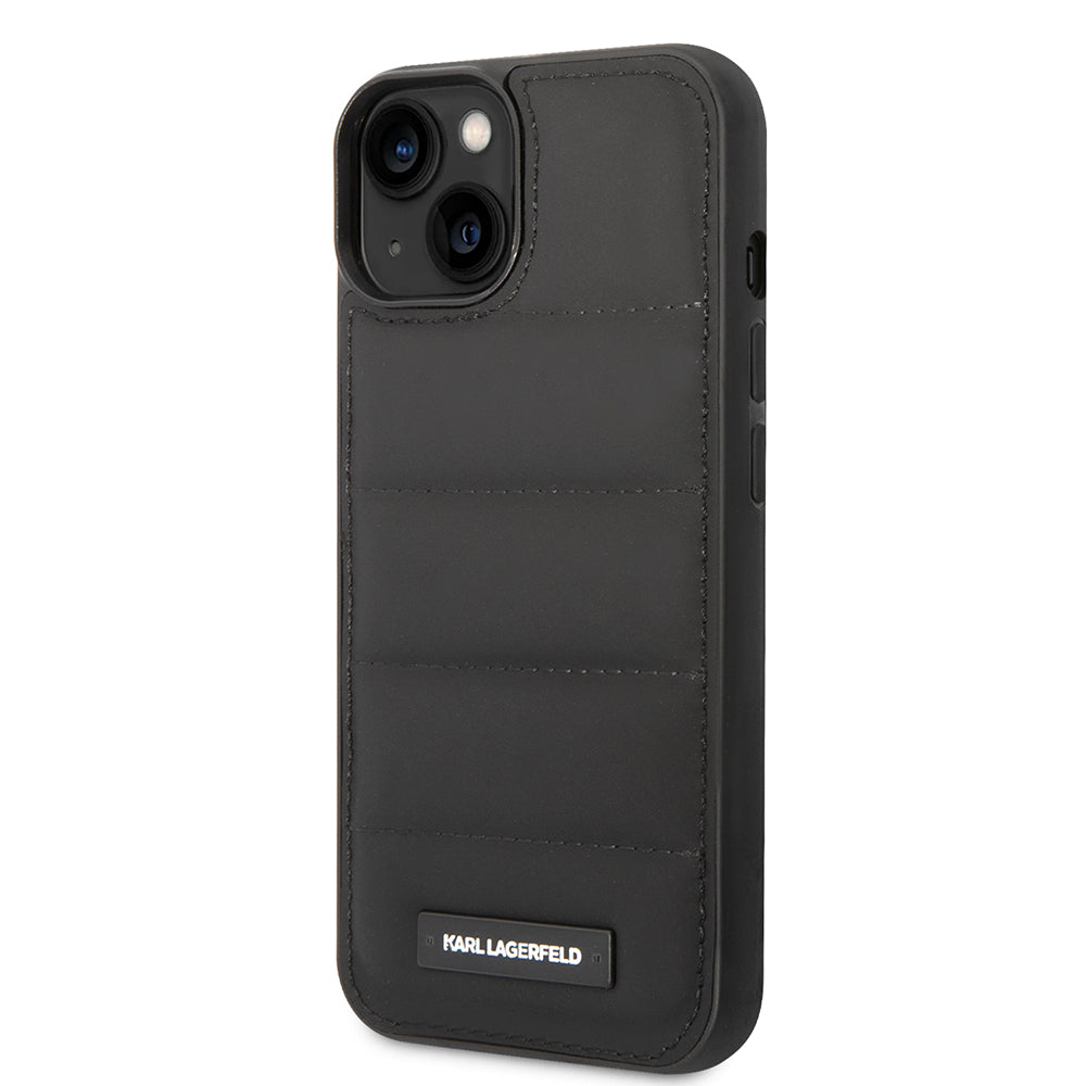 Husa de protectie Karl Lagerfeld Hardcase Leather Puffy (KLHCP14MPSQAK) compatibil cu iPhone 14 Plus, Elongated Logo