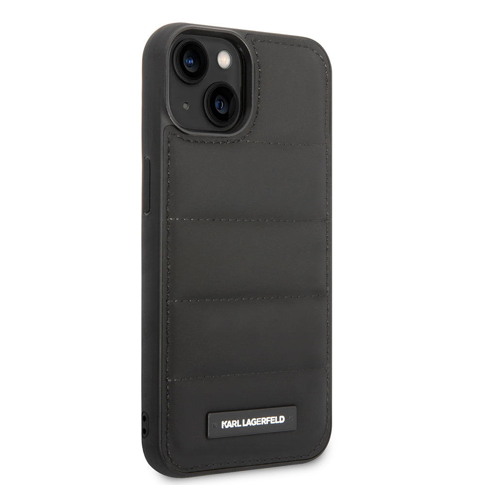 Husa de protectie Karl Lagerfeld Hardcase Leather Puffy (KLHCP14MPSQAK) compatibil cu iPhone 14 Plus, Elongated Logo