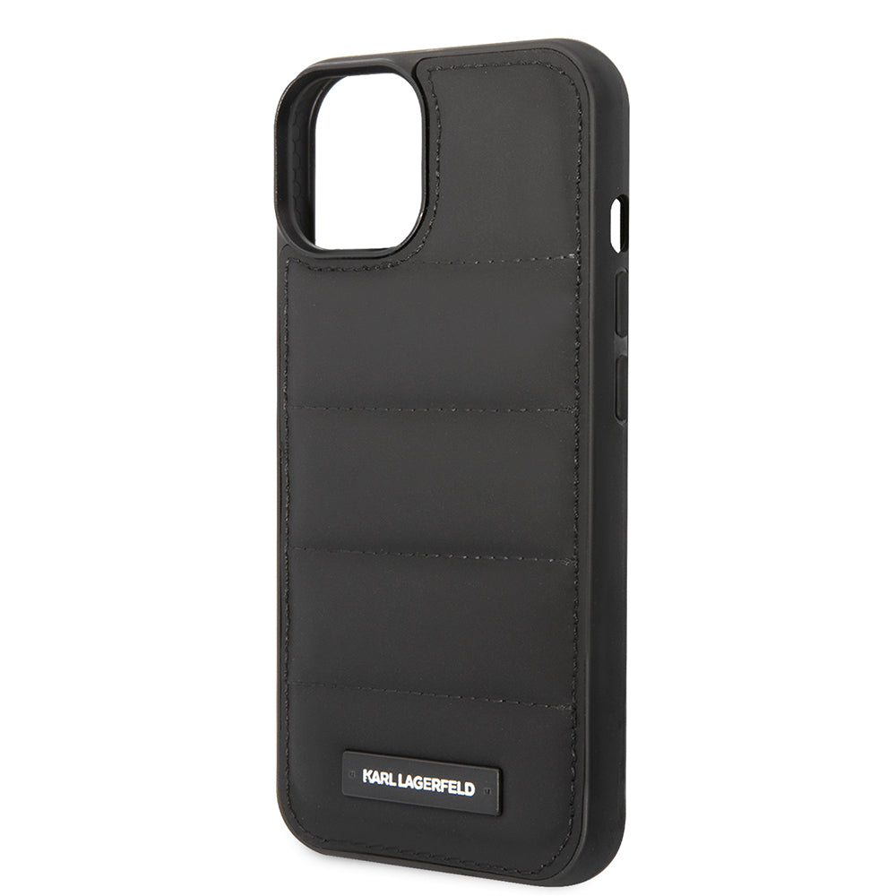 Husa de protectie Karl Lagerfeld Hardcase Leather Puffy (KLHCP14MPSQAK) compatibil cu iPhone 14 Plus, Elongated Logo