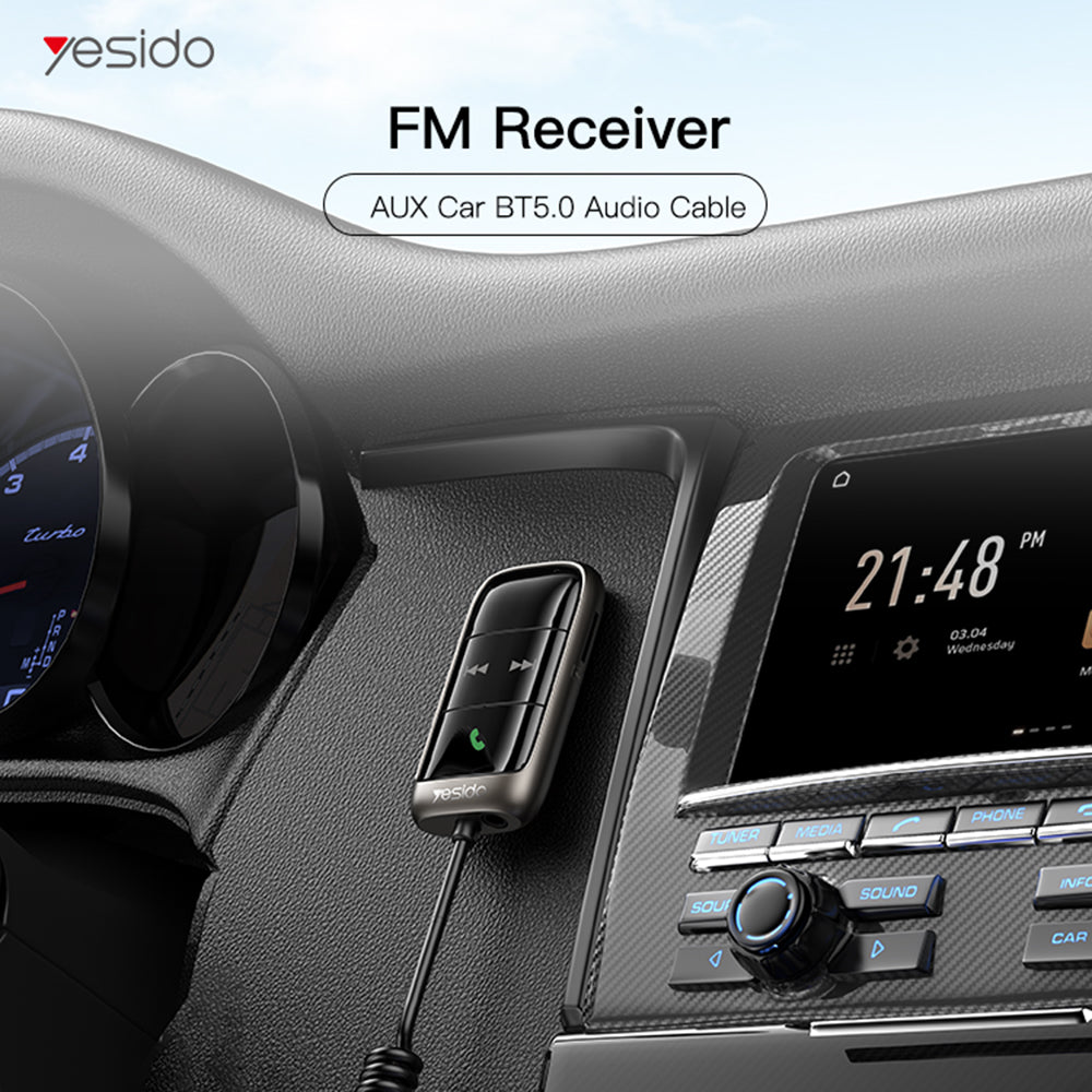 Gadget Yesido FM Modulator Bluetooth Car Receiver (YAU32), LED Display, TF Card, Negru