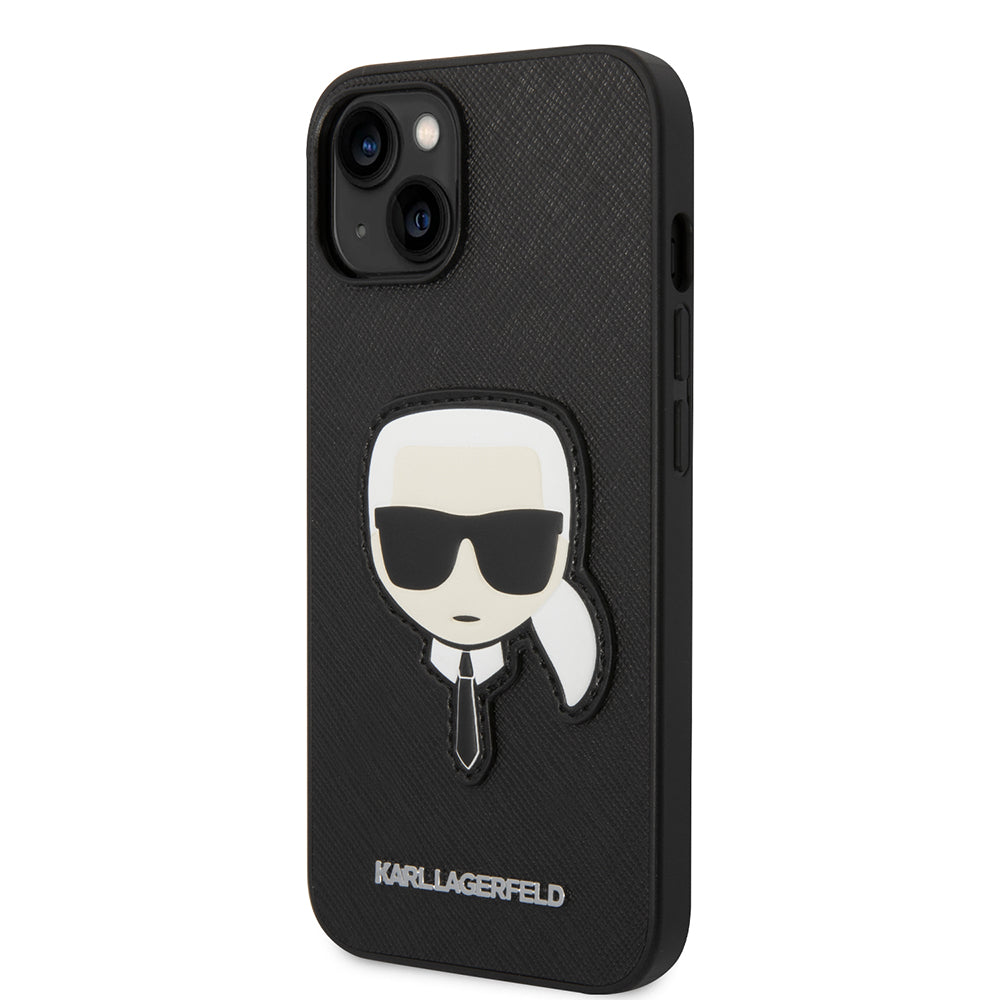 Husa de protectie Karl Lagerfeld Saffiano (KLHCP14MSAPKHK) compatibil cu iPhone 14 Plus, Karl`s Head