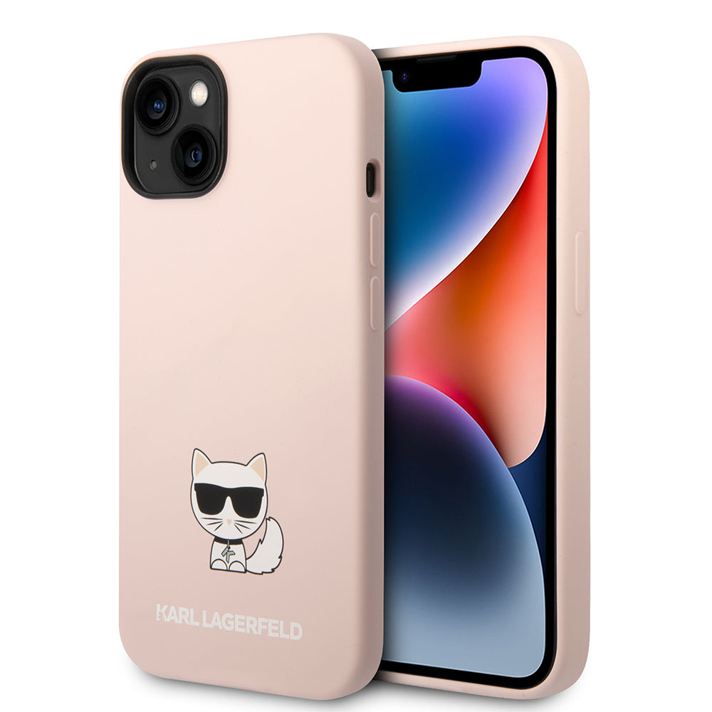 Husa de protectie Karl Lagerfeld Silicone (KLHCP14MSLCTPI) compatibil cu iPhone 14 Plus, Roz Choupette Body