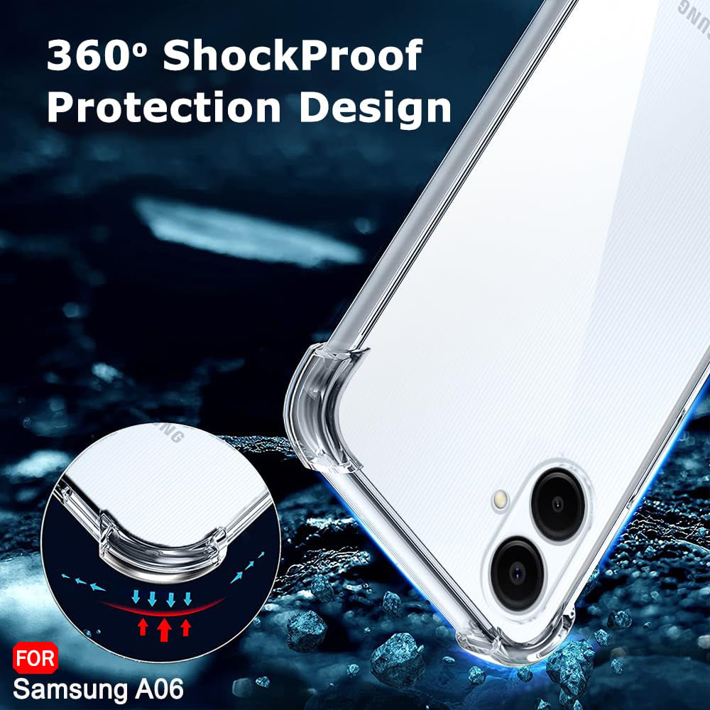Husa de protectie Techsuit Shockproof Clear Silicone compatibil cu Samsung Galaxy A06, Transparent