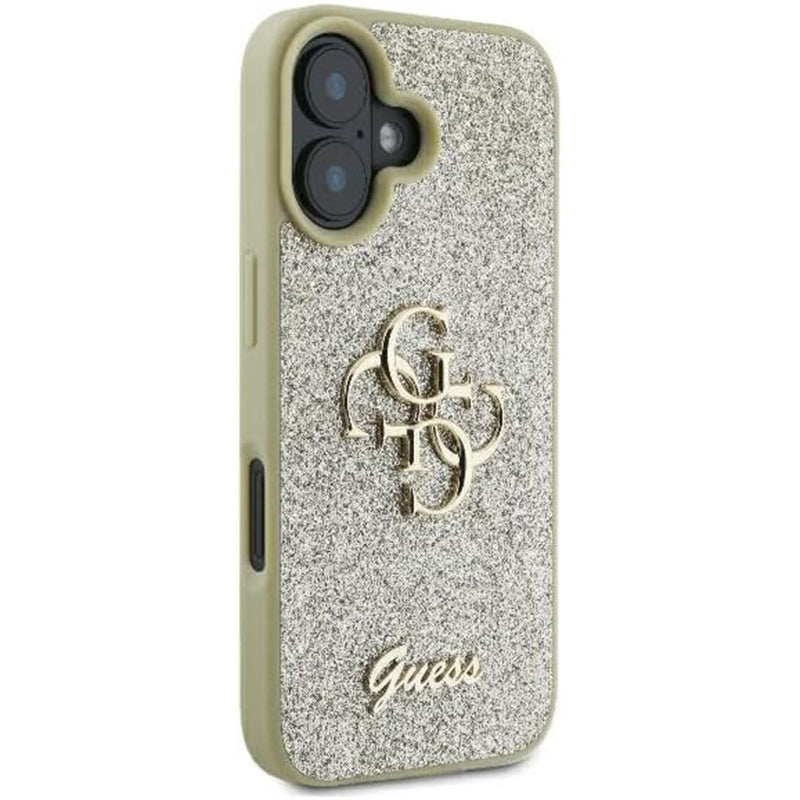 Husa de protectie Guess Glitter Fixed Big 4G (GUHCP16SHG4SGD) compatibil cu iPhone 16, Auriu