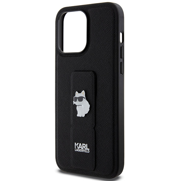 Husa de protectie Karl Lagerfeld Saffiano Gripstand (KLHCP14XGSACHPK) compatibil cu iPhone 14 Pro Max, Choupette