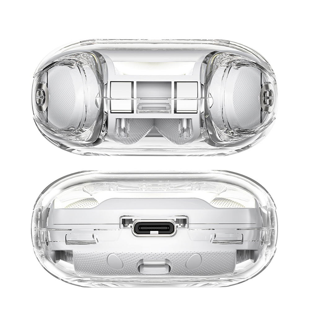 Casti Acefast (T8), USB-C, IPX4, Bluetooth 5.3, AI Call Noise Reduction, Digital Display, 480mAh, Alb Moon
