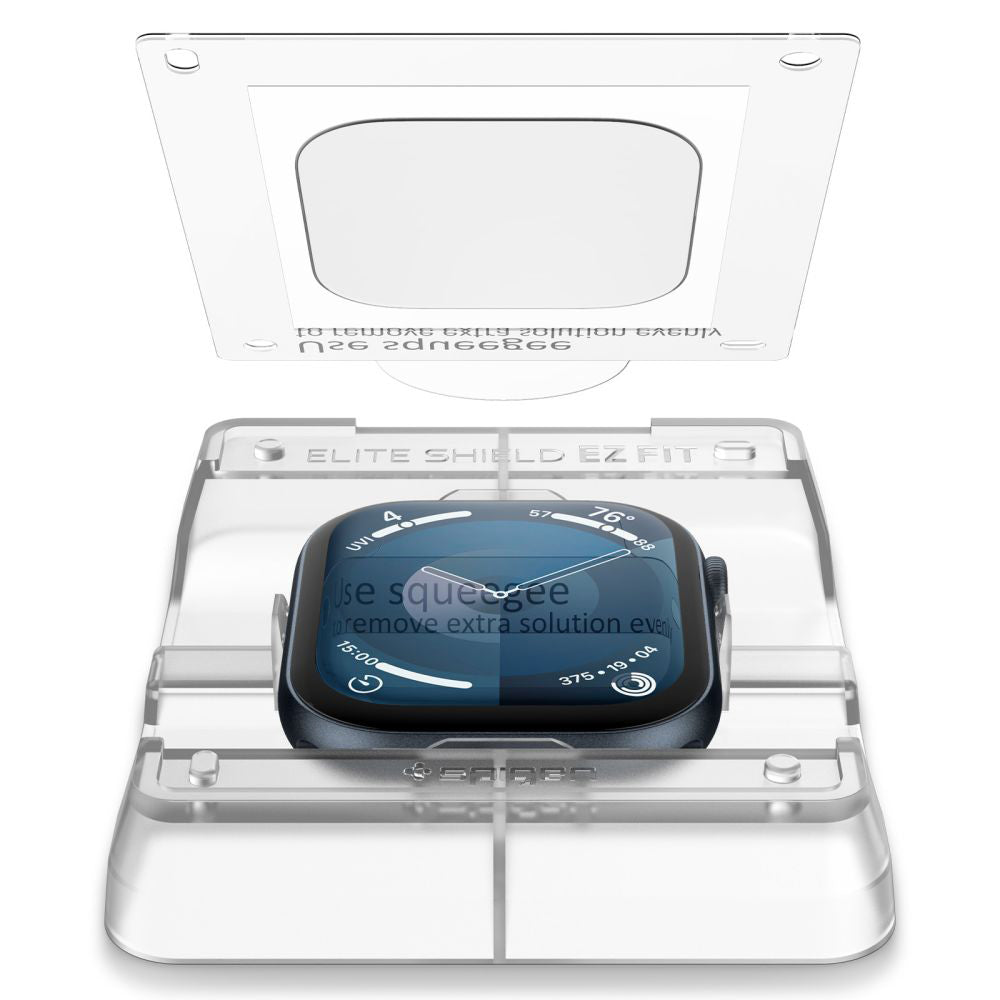 Folie de protectie smartwatch Spigen (set de 2) Elite Shield EZ Fit (AFL08580) compatibil cu Apple Watch 10 42mm / Watch 11 42mm, Transparent