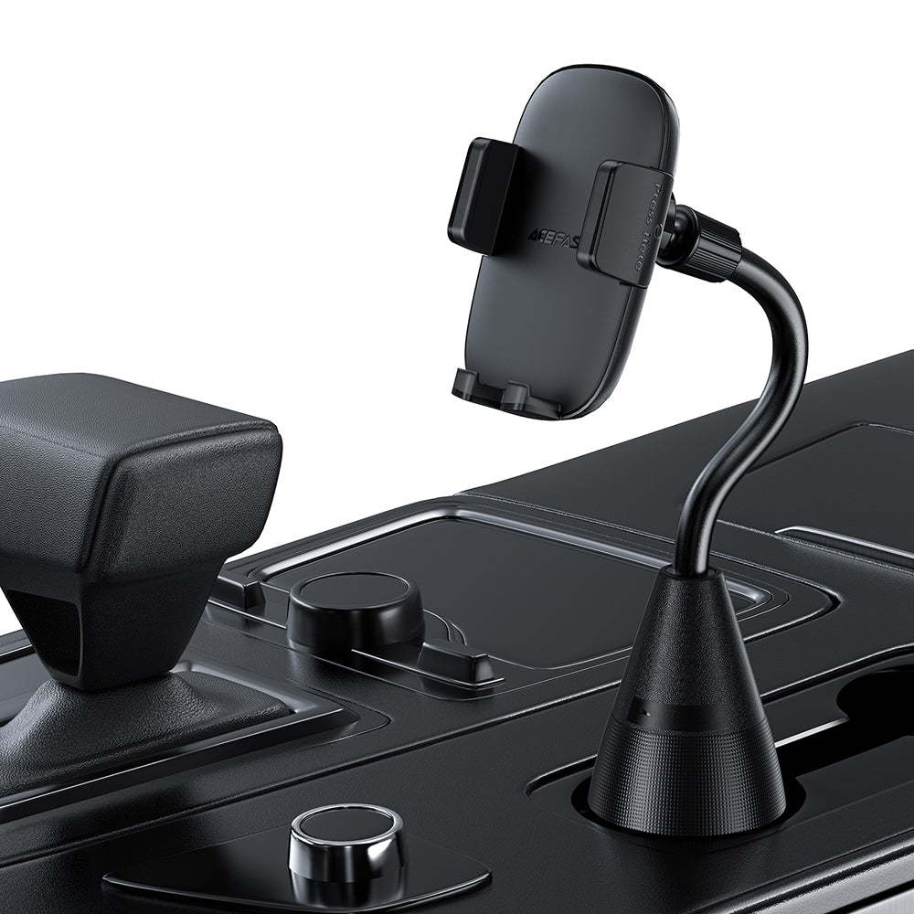 Suport Acefast (D24), for Cup Holder, 360° Rotation, Multi-angle Adjustment, Safety Lock, for Phone 4.5-6.7", Negru