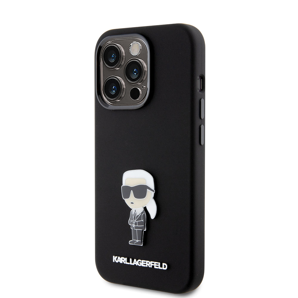 Husa de protectie Karl Lagerfeld Silicone (KLHCP15LSMHKNPK) compatibil cu iPhone 15 Pro, Ikonik