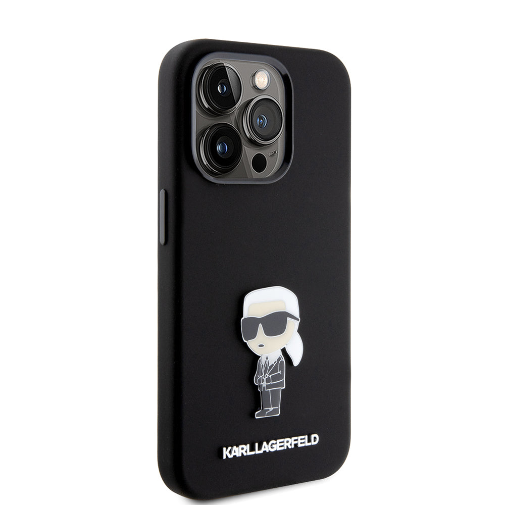 Husa de protectie Karl Lagerfeld Silicone (KLHCP15LSMHKNPK) compatibil cu iPhone 15 Pro, Ikonik