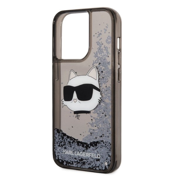 Husa de protectie Karl Lagerfeld Hardcase Glitter (KLHCP14XLNCHCK) compatibil cu iPhone 14 Pro Max, Choupette Head