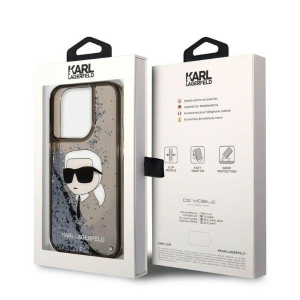 Husa de protectie Karl Lagerfeld Hardcase Glitter (KLHCP14XLNKHCK) compatibil cu iPhone 14 Pro Max, Karl Head