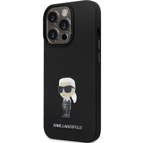 Husa de protectie Karl Lagerfeld Silicone (KLHCP14XSMHKNPK) compatibil cu iPhone 14 Pro Max, Ikonik Metal Pin