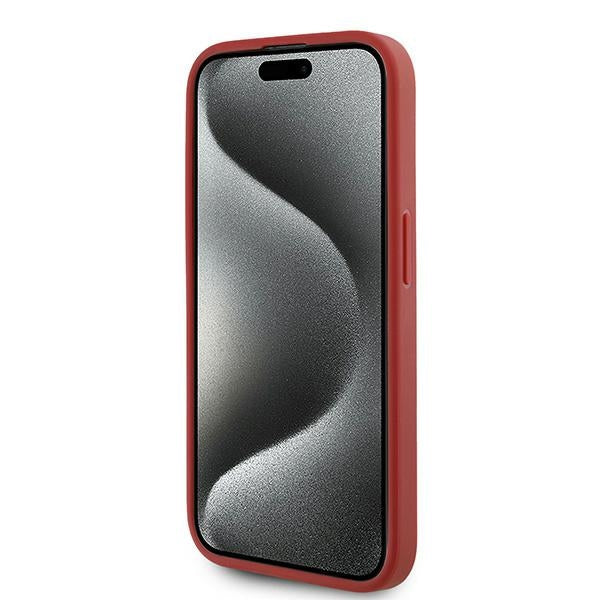 Husa de protectie Karl Lagerfeld Diagonal Quilted Script (KLHCP15LPQDSMGR) compatibil cu iPhone 15 Pro, Rosu